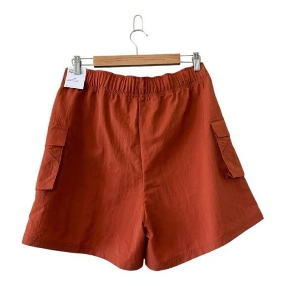 NIKE Women’s Woven High Rise Loose Fit Shorts Rust Brown NEW